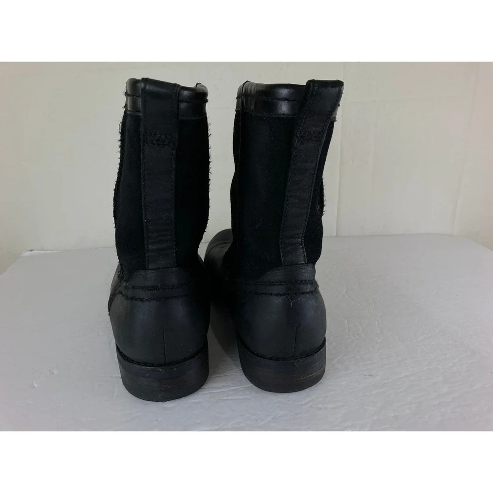 UGG Blackwell Boots Men 10 Black Leather Suede Pull On Biker Moto Designer Warm